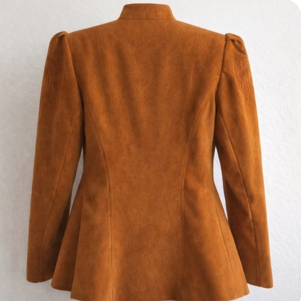 ⭐️ Host Pick⭐️ Suede Leather Embroidered Luxe Jacket |Hong Kong Inspired - Picture 5 of 13